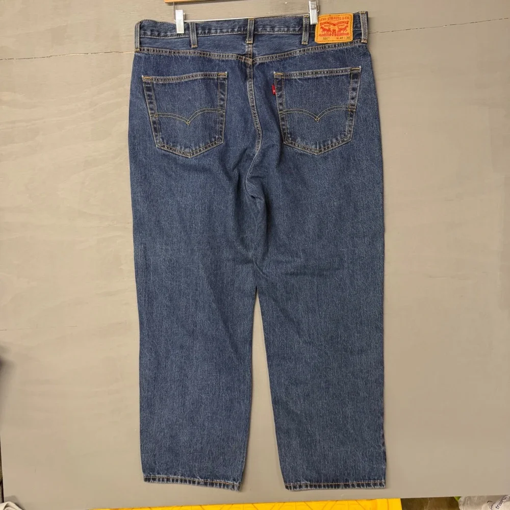 Levi's 550‎ Relaxed Fit Tapered Leg Blue Denim Jeans Mens 40x30 Indigo 550-0216